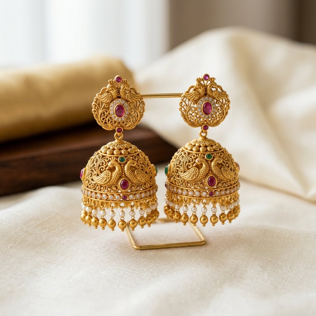 Traditional Gold Jhumkas